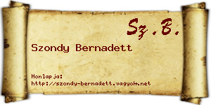 Szondy Bernadett névjegykártya