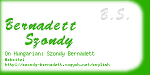 bernadett szondy business card